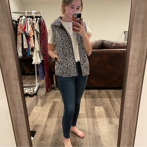 Black and White Patterned Vest